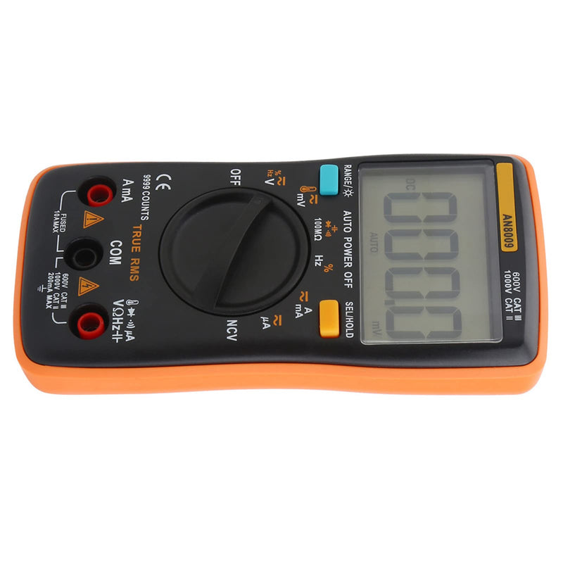 [Australia - AusPower] - An8009 Digital Multimeter, Auto Range True Rms ACDC Voltage Electronic Meter with Large Overview Backlit LCD Display for Electrical Tests 
