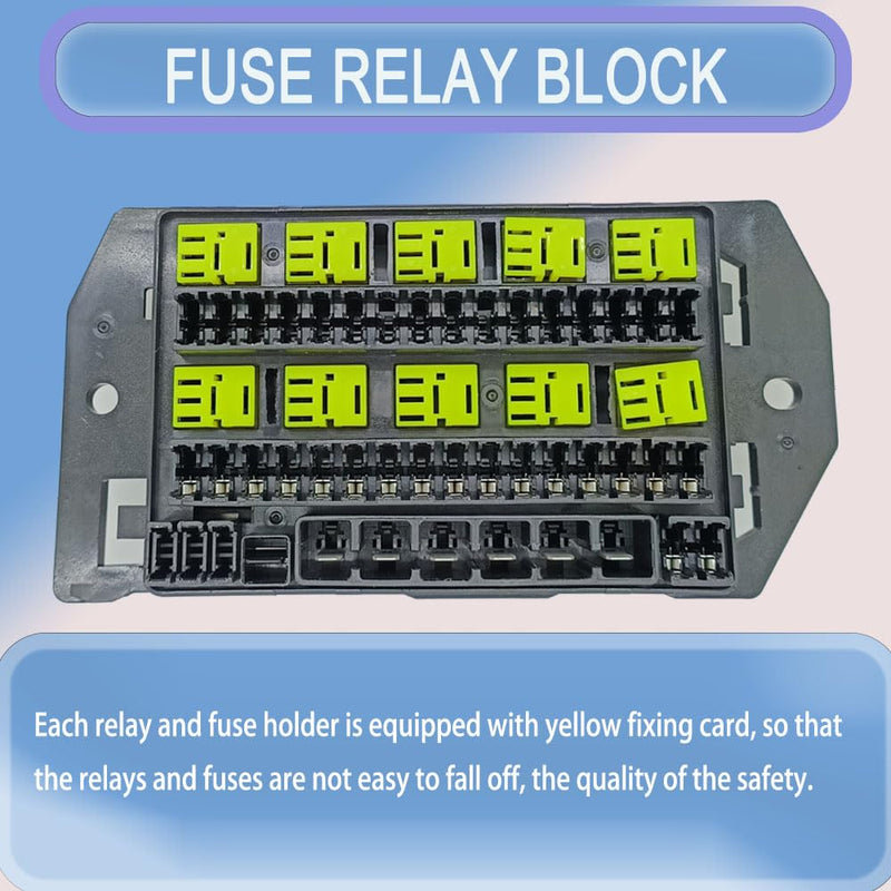 TIERXIALY Relay Fuse Block with 10 Pack 5 Pin 30A Relays Slots and 40 ATC/ATO Fuse Slots Universal Fuse Relay Box 12V-24V On/Off Switch Panel for Car SUV Truck (Box &Terminal) Box &Terminal