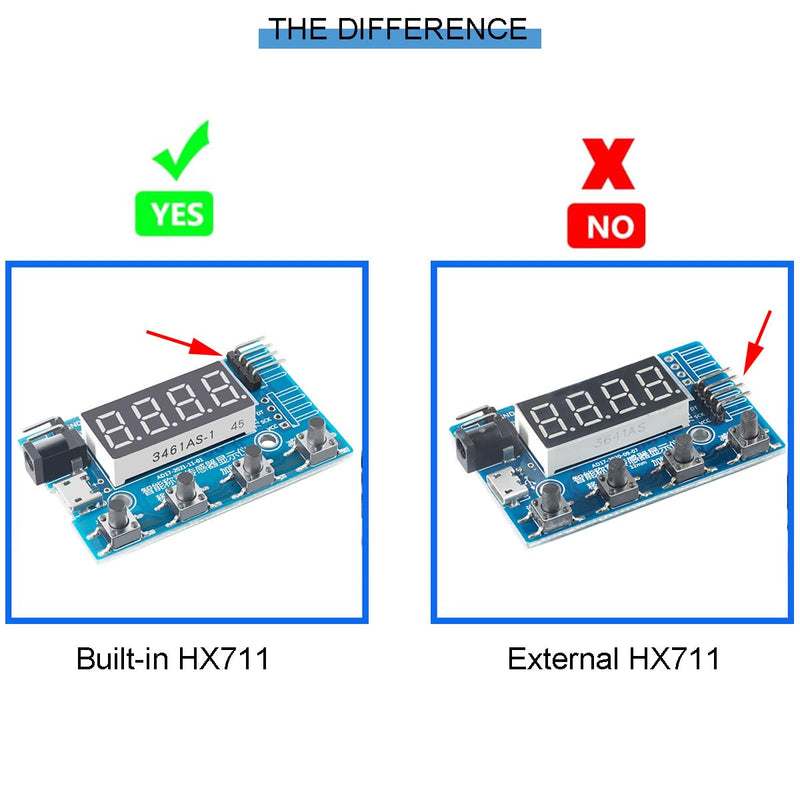 [Australia - AusPower] - HX711 Digital Load Cell Module A/D Module Weight Pressure Sensor Display 24 Bit Weighing Meter Electronic Scale Display Meter with Micro USB Cable without stand 