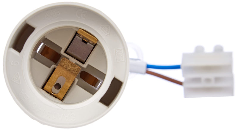 Kopp Renovation Socket, Pre-Assembled with Approx. 13 cm Visible Cable H03VV-F 2 x 0.75 mm², Luster Terminal and Strain Relief, Pack of 3 in Packaging, E27, Max. 60 W, Color White, 214601044 (Pack of 2) 3 pieces (pack of 2)