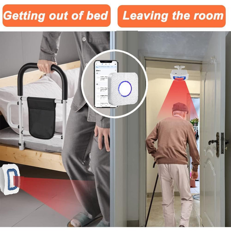 [Australia - AusPower] - WiFi Smart Bed Sensor Alarm and Fall Prevention for Elderly/Adults/Seniors, Dementia,Wireless Caregiver Motion Sensor Alarm with App (only Supports 2.4GHz WiFi) 