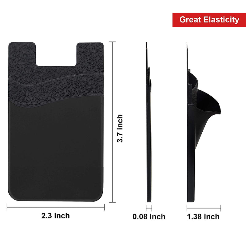 [Australia - AusPower] - Senose Phone Wallet, Card Holder for Back of Phone Stick on Phone Cases Great Storage Compatible for iPhone/Android/Samsung Galaxy Pack of 5 Black+White+Gray+Pink+Light Blue 