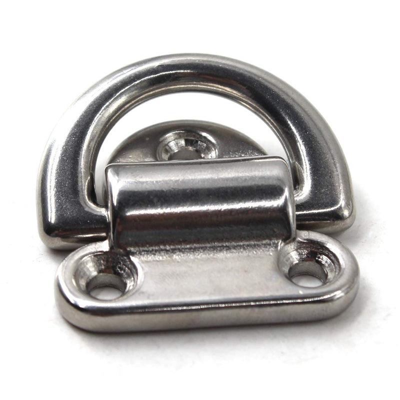 Flomore Folding Pad Eye 316 Stainless Steel Lashing Ring Heavy Duty D Ring Tie Down Anchor 10mm