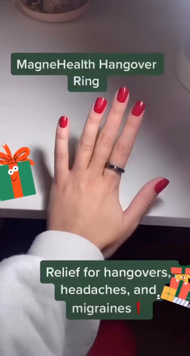 Hangover Ring, Thin Beveled Magnetic Hematite Band Ring, Hematite Band in Beveled Design for Magnetic Therapy, Acupuncture Ring Size 6 (Pack of 1)