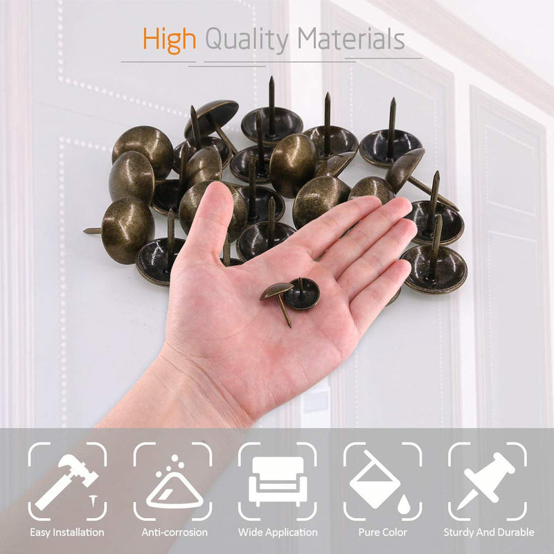 [Australia - AusPower] - 200-Pcs 3/4'' (19×21mm) Antique Upholstery Decorative Tacks Furniture Sofa Thumb Tacks Nails Pins Assortment Kit for Upholstered Furniture Cork Board - Bronze 3/4'' [200pcs] 