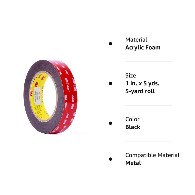 [Australia - AusPower] - 5952 VHB Tape: 2.5cm . x 15 ft. (Black) 