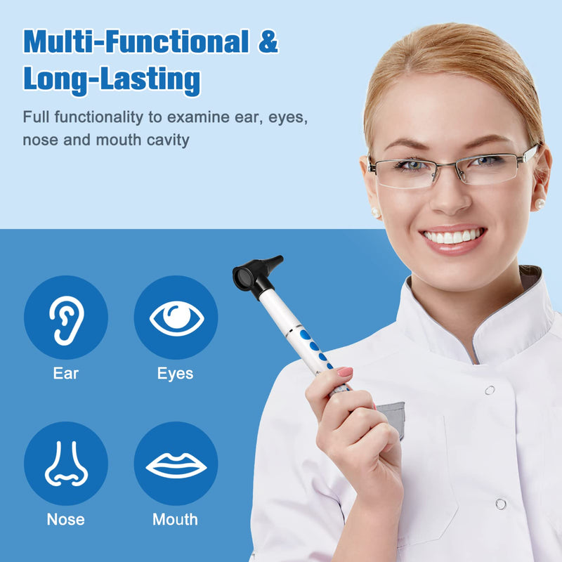 [Australia - AusPower] - Healifty Otoscope with Light - Ear Scope Otoscope with 4 Otoscope Covers, Diagnostic Ear Care Tool for Nurse, Children, Adults & Pets, Pocket Size, without Battery Style 2 