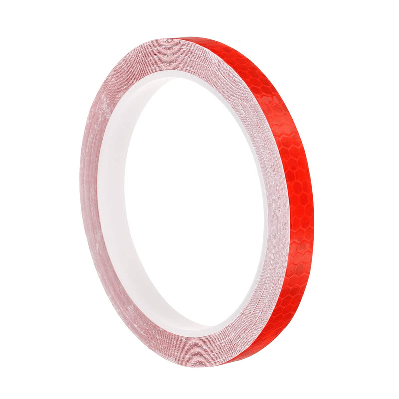 PATIKIL Reflective Tape, 1 Roll 26 Ft x 0.4-inch Waterproof Adhesive High Visibility Caution Warning Safety Tape Reflector for Trucks Trailers Cars, Red