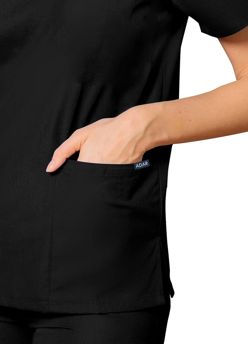 [Australia - AusPower] - Adar Universal Unisex Scrubs - Unisex Drawstring Scrub Set Medium Black 