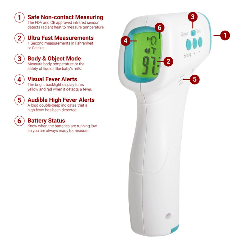 [Australia - AusPower] - BT502 Non-Contact Infrared Forehead Thermometer BT502 