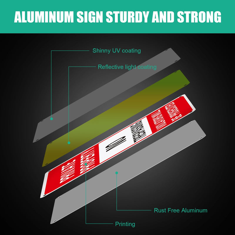 Yaocom 8 Pcs No Trespassing Signs Private Property Metal Rust Free Aluminum Sign Will Be Prosecuted Signs Easy to Mount Weather Resistant Waterproof Reflective Durable Ink(Red,10x14") 10x14" Red