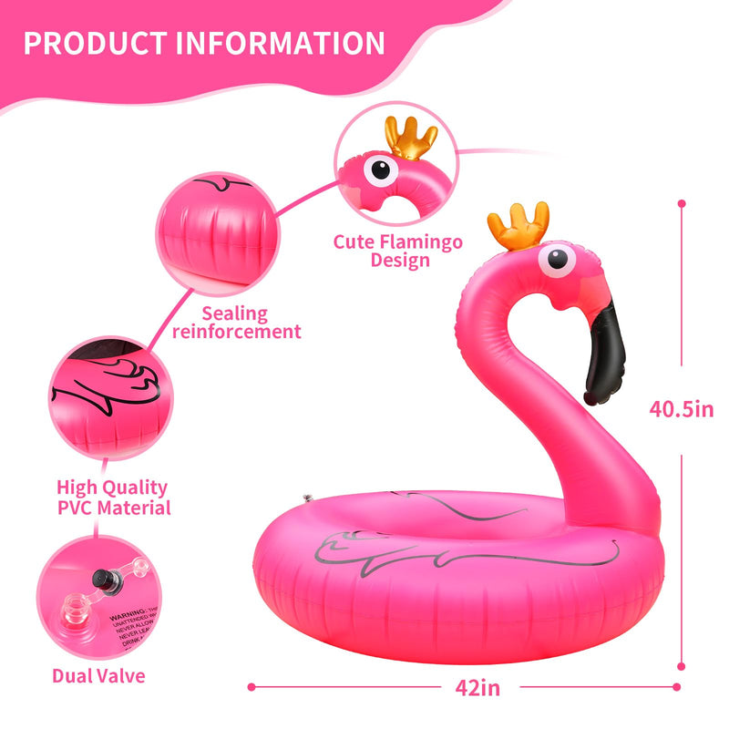 [Australia - AusPower] - Water Bottle Inflatable Flamingo Pool Floats, Giant Pool Raft Tubes Swim Ring, 42Inch Pink Flamingo Pool Float, Large Blow Up Flamingo Floaties Water Floaties Pool Raft Lounger for Adult Pink 1 PC 