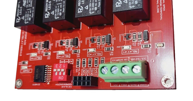 4 Channel I2C Relay Electromagnetic 3.3V 5.0V Compatible with Arduino Raspberry PI MCU DIN Rail Compatible Home Automation & DIY Projects. with Built in LED Indicators