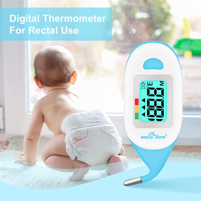 [Australia - AusPower] - Baby Rectal Thermometer with Fever Indicator - Easy@Home Perfect Newborn and Infant Digital Thermometer with LCD Display Reading Body Temperature-Kid and Baby Item with Accurate Fast Reading - EMT-027 