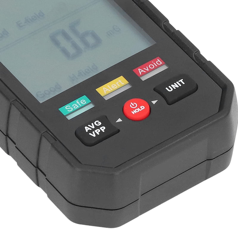 [Australia - AusPower] - EMF Meter, Electromagnetic Field Radiation detector with Digital LCD Backlit Display Automatic Alarm, Handheld EMF Tester for Home Office EMF Inspections 