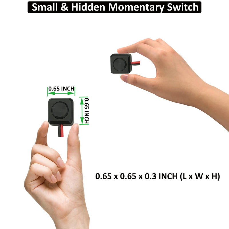 [Australia - AusPower] - Momentary Push Button Switch 12V 24V Small Momentary Switch, 20 Inch Prewired Surface Mount Momentary Pushbutton Switch with Cover, Double-sided Tape No Drilling Requried Momentary Switch - Mini05 