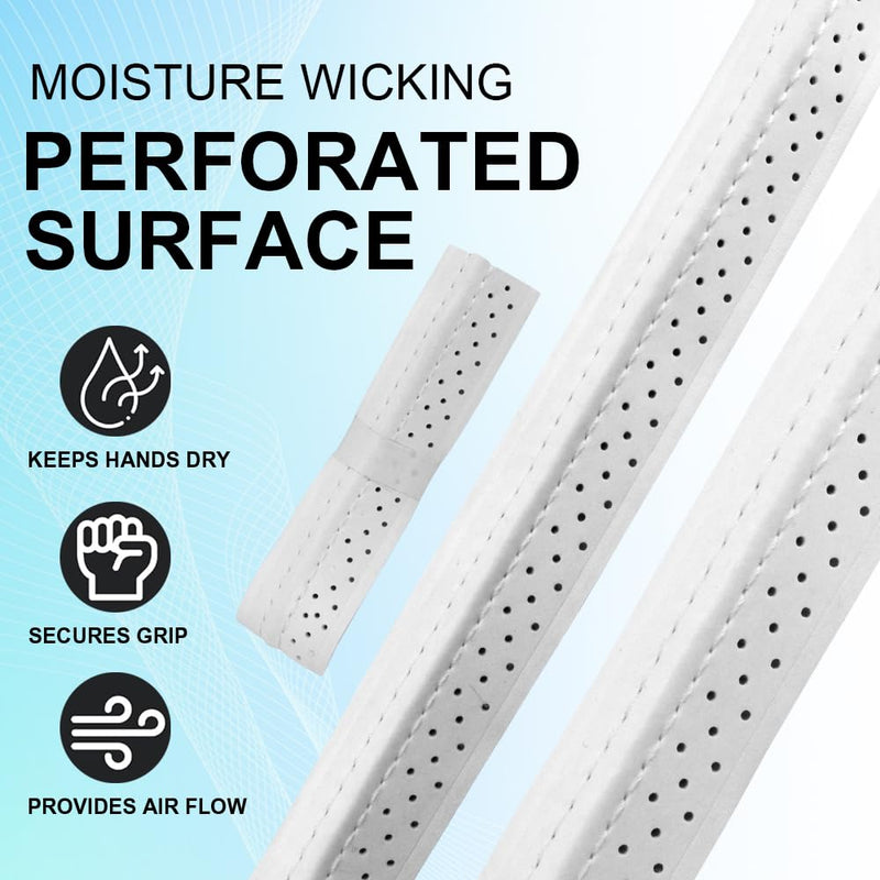 Pickleball Grip Tape 3pcs Overgrip Pickleball Paddle Grip Tape with Raised Ridge Replacement Grip Wrap Accessory for Pickleball Paddle Handle White