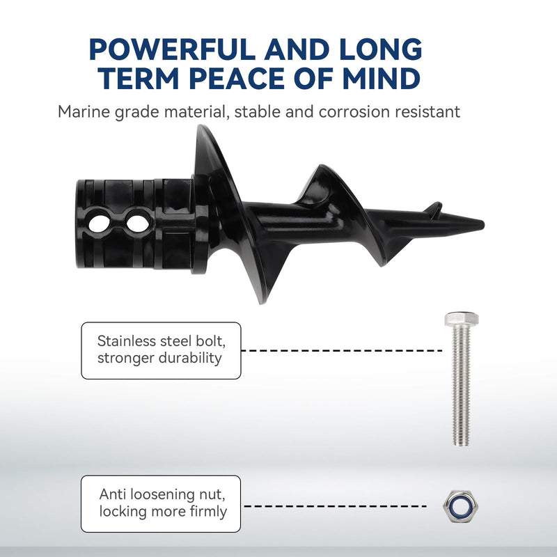 [Australia - AusPower] - MATINA Dock Auger for Aluminum Dock Post, Sand Anchor for Boat, Sand Auger for Making Floating Dock Hardware with Stainless Steel Bolts and Nuts for 2" O.D. Tubing Anchor or Dock Post, 2 Pack 