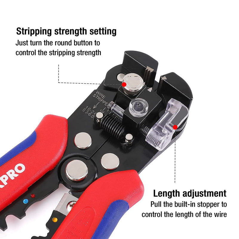 [Australia - AusPower] - WORKPRO Wire Stripper Set, 8-Inch Multi-Tool Stripper and 8-Inch Self-Adjusting Wire Stripper Set for Stripping, Cutting and Crimping 