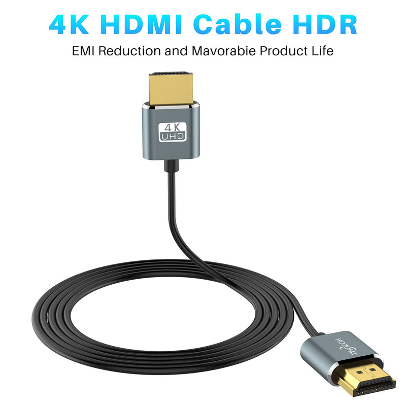 Twozoh Slim 4K HDMI Cable 1.6FT 10 Pack, Ultra Thin & Flexible Skinny HDMI to HDMI 2.0 Cord Support 4K/60HZ 18gbps Laptop, Monitor, PS5, PS4, Xbox One, Fire TV THIN HDMI 10-Pack