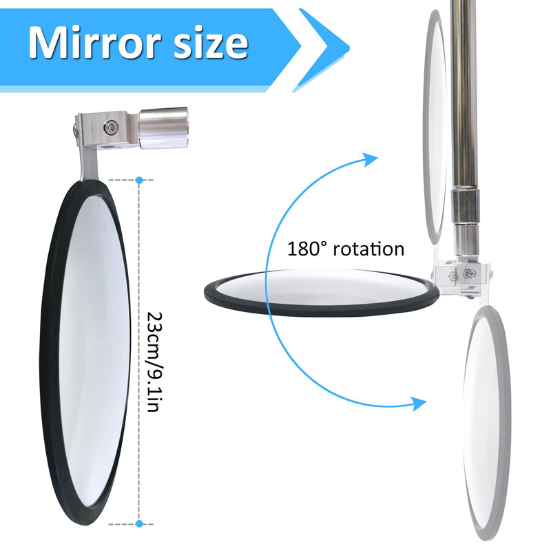 [Australia - AusPower] - Under Vehicle Inspection Security Mirror – Large Under Car Search Convex Mirror Couple to 3/4-in Threaded Poles for Check on Checkpoints, Airports, Hotels, Clubs, Police Sheriff and Milita Base. 