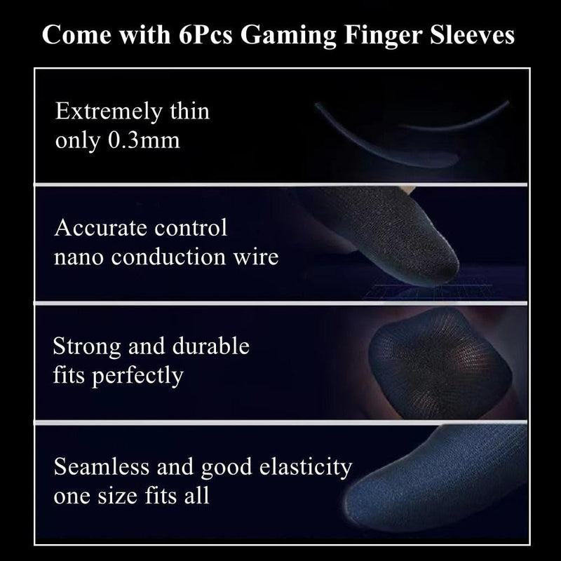 [Australia - AusPower] - Touchscreen Gloves for Sweaty Hands, High-Sensitive Anti-Sweat Breathable Seamless Gaming Gloves for Tablet iPad/Mobile Phone PUBG Game Gloves for Gaming 