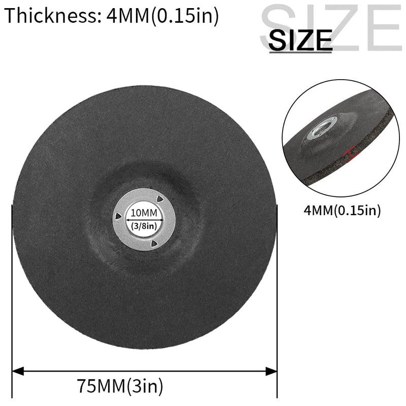 [Australia - AusPower] - 3inch Grinding Wheel, Depressed Center Aggressive Grinding Rust Removal for Metal, Abrasive Wheels Discs for 3/8in Arbor Mini Angle Grinder Cordless Die Grinder, Durable & Sharp (10 Pack) 3" dia. x 3/8" arbor Grinding Wheel 