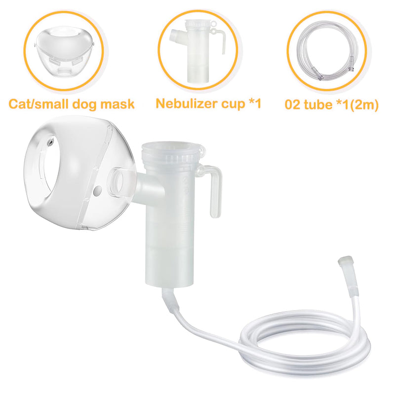 [Australia - AusPower] - Cat Nebulizer Cup and Inhaler Mask for Cats, White, Pet Oxygen Mask for Cats, Puppies and Small Dogs (S) S 