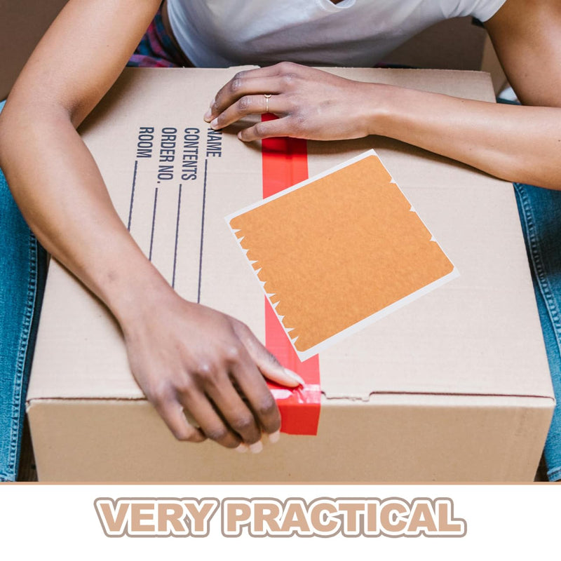 SOLUSTRE Writable Brown Craft Tape 8.46X1.88In Heavy Duty Packaging Tape with Easy Tear Strip for Secure Box Sealing Shipping and Moving