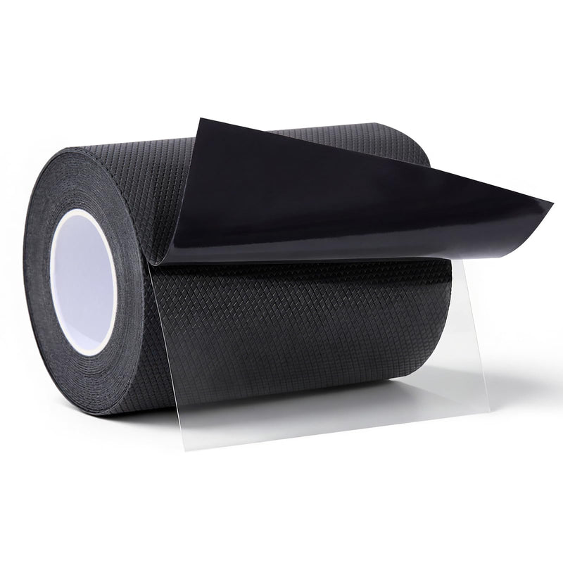 Rubber Grip Tape, Non-Abrasive Anti Slip Tape with Strong Adhesive, Waterproof Flexible Grip for Handles, Tools and Equipment, Easy to Cut, (4 in x 16.4 ft, Black) 4 in × 16.4 ft