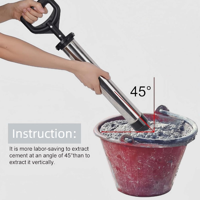 Mortar Pointing Grouting Gun, Cement Caulking Pump with 5 Nozzles for Grouting of Doors & Windows, Stainless Steel Mortar Sprayer Applicator Tool for Grouting, Sealing, Joint Filling (Black) Black