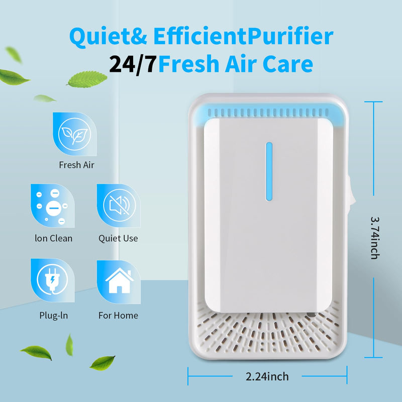 [Australia - AusPower] - Home Negative Ion Air Purifier 6 Pack, Plug In Air Purifier & Mini Portable Silent Air Freshener for Dust Mites Ionizer in Bedroom, Study, Kitchen, Bathroom, Living Room 