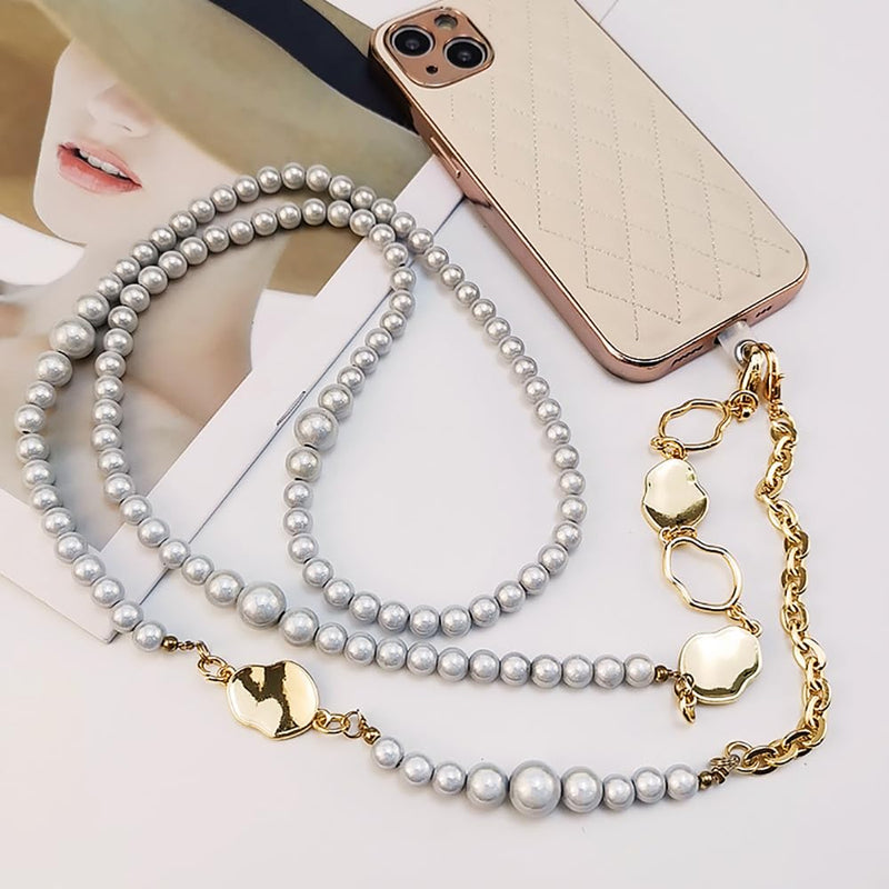[Australia - AusPower] - Phone Crossbody Chain CellPhone Lanyard,Universal Phone Chain Strap with Tether Patches Compatible with Most Phones P 