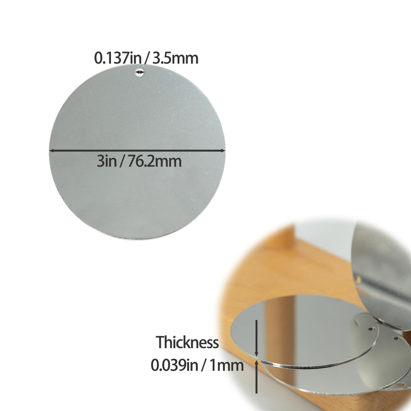3 Inch Round Metal Engraving Stamping Blanks with Hole Stainless Steel Blank Tags 25 Pack