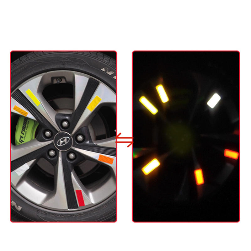 Reflective Tape 3cmx5m Safety Warning Tape Waterproof PVC Self-Adhesive Strip Security Marking Tape Night Strong Reflective Stickers for Automobiles,Electric Vehicles and Motorcycles White