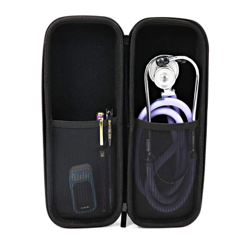 [Australia - AusPower] - xuuyuu Stethoscope Organizer EVA Storage Case Shockproof Portable Travel Bag with Inner Mesh Pocket for Stethoscope (Black) 