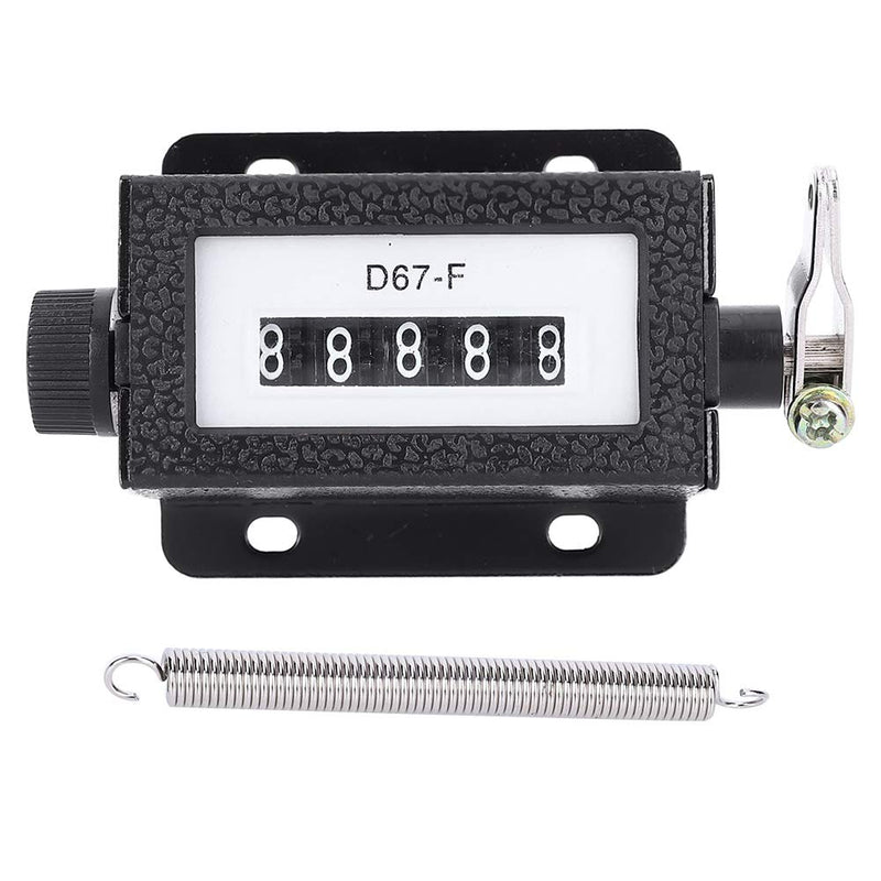 Mechanical Counter, 5-Digit 0-99999 Pull Number Counter Rotating Knob, Resettable Black Mechanical Counter with Spring, with Lever