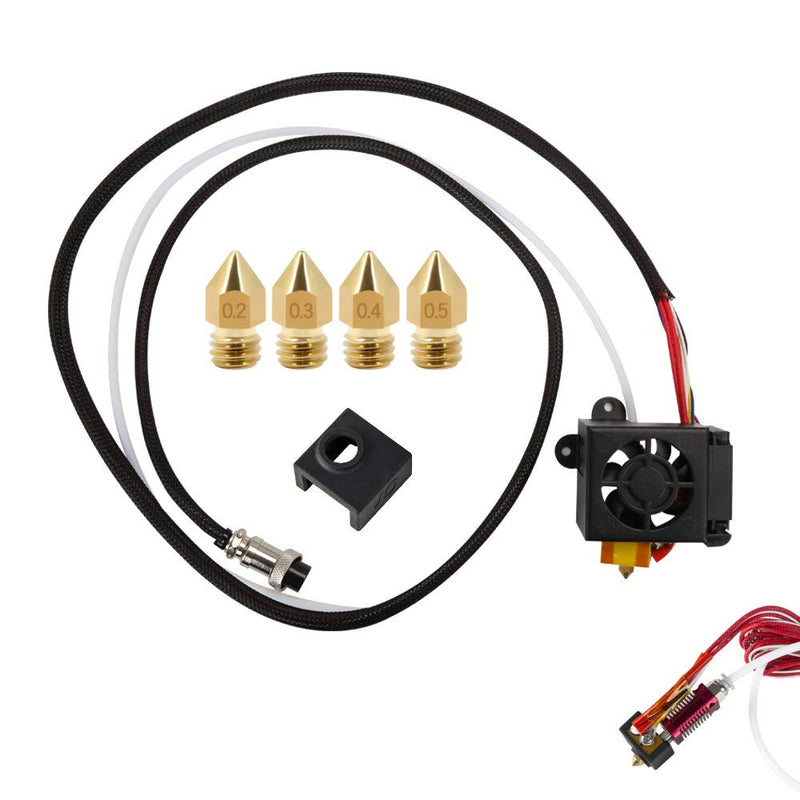 [Australia - AusPower] - CR-10S 3D Printers Original Replacement Parts/Accessories Full Assemble MK8 Extruder Hot End Kits (with Nozzle 0.4mm /0.2mm /0.3mm /0.5mm) fit for Creality 3D Printing Printer CR-10 CR-10S S4 S5 
