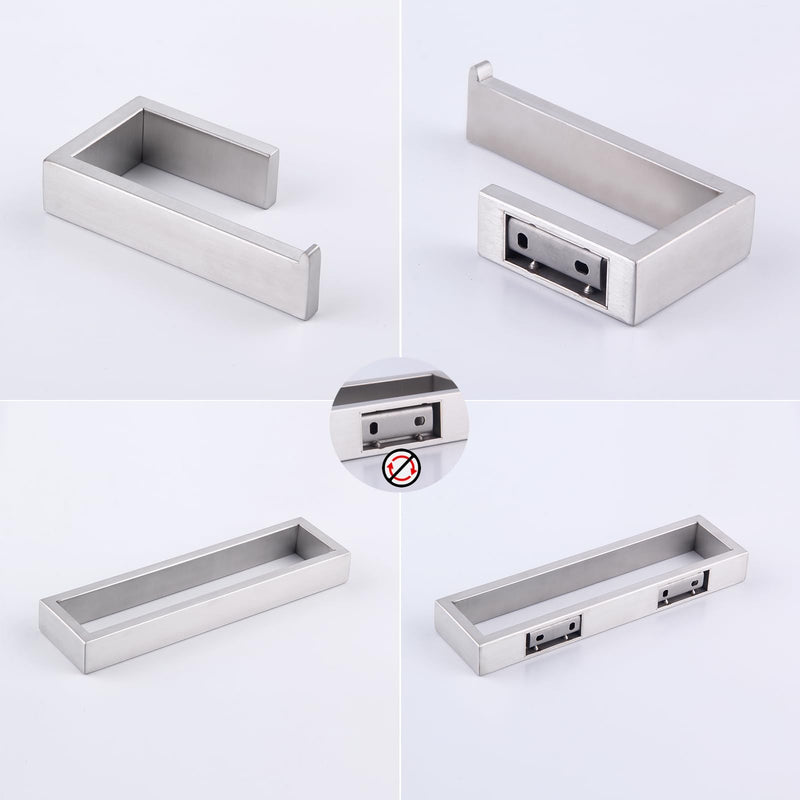 GERZWY Contemporary Stainless Steel Wall Mounted 2-Piece Bathroom Hardware Set - Towel Rings Toilet Paper Holder, Brushed Finish HG1708-2LS