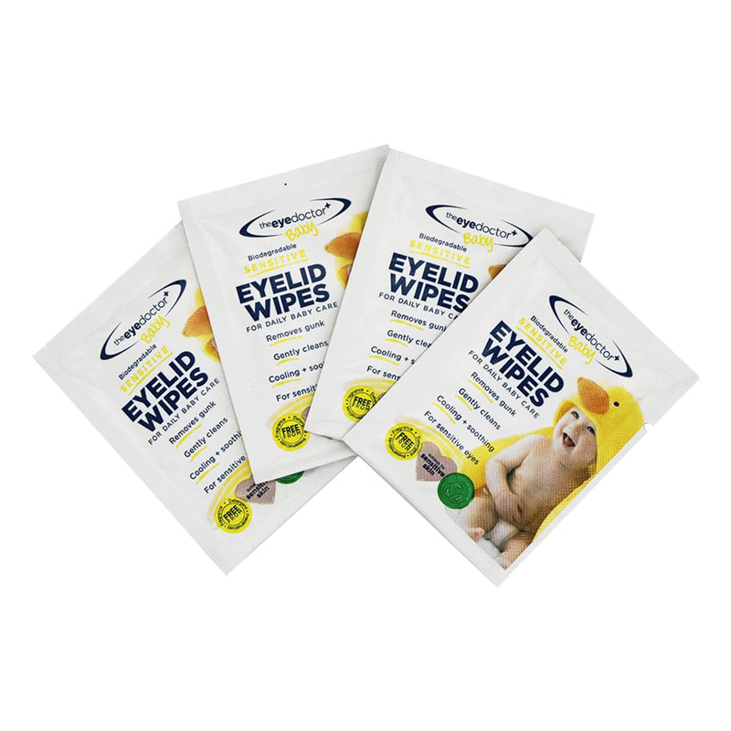 Eye Doctor Baby Eye Wipes for Sensitive Baby Eyes, Pack of 40, Sterile | Daily baby care without preservatives, detergents and fragrances, 40x, individually wrapped, for sensitive eyes 1 piece (pack of 40)