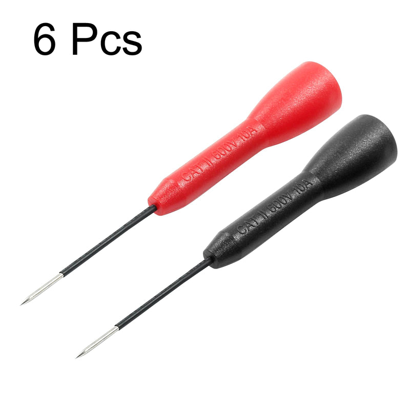 [Australia - AusPower] - Litoexpe 6 Pieces 2mm Needle Test Probes, 600V/10A Non-Destructive Multimeter Test for Fluke Leads tl71 tl75 6 Pcs 