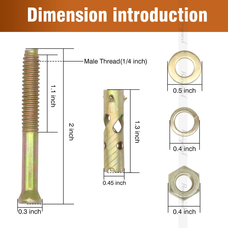 [Australia - AusPower] - 1/4" x 2 inch Carbon Steel Antiskid Sleeve Anchor, zinc Plated Non-Slip Expansion Anchors for Concrete Base Wall Furniture (10 pcs) 1/4x2 inch 10 