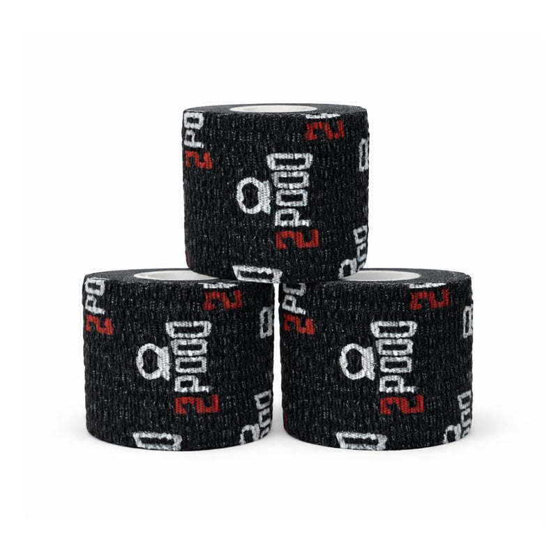 2POOD Lift Heavy Weightlifting Tape 3-Pack | Crossfit Weightlifting Tape | Premium Adhesive Tape for Weightlifters | Easy Stretch & Flexible for Non-Slip Lifting (Black) Black 3 Count (Pack of 1)