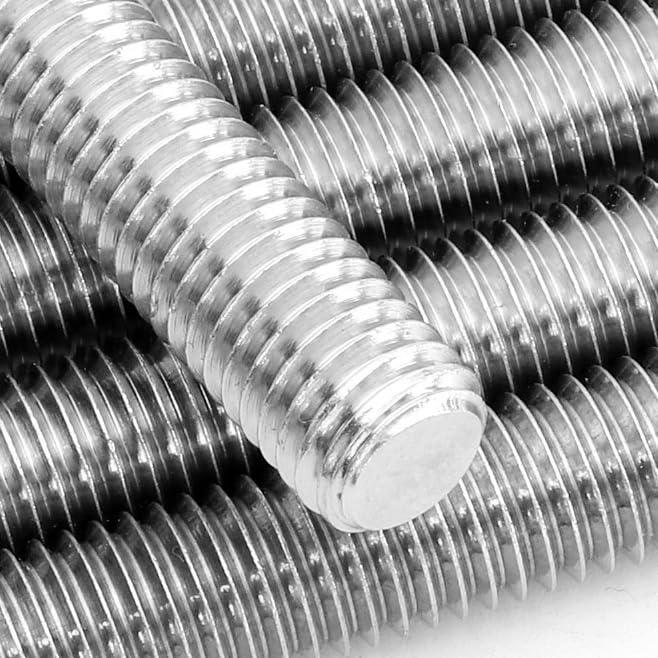 Beduan 304 stainless steel 1/4-20 fully threaded rods with hex nuts, 12-inch length, 5-piece set