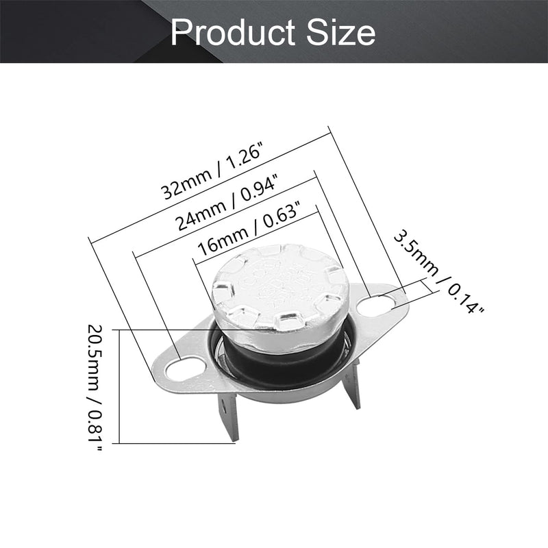 [Australia - AusPower] - Fielect 2Pcs KSD301 Thermostat 75°C/167°F Normally Closed N.C Snap Disc Limit Temperature Control Switch Microwave Thermostat Thermal Switch 
