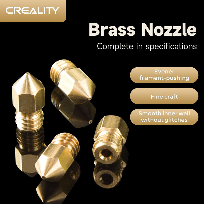 Creality Official Ender 3 0.4mm Nozzles 5 PCS, Brass 3D Printer Hotend Nozzles for Ender 3 V2/Ender 3 Pro/Ender 3 Max/Ender 5 Series/CR 10 Series and Sermoon D1