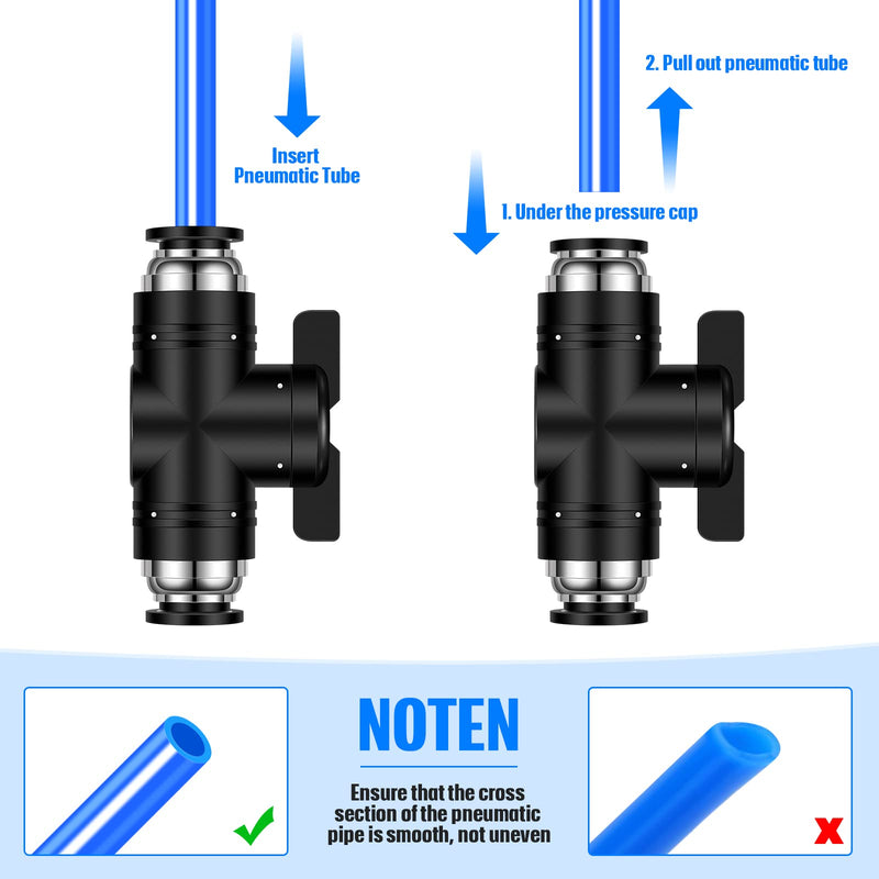 [Australia - AusPower] - 5 Pieces Pneumatic Ball Valve Push to Connect Fittings Ball Valve PVC Air Flow Control Valve Air Fittings Straight Quick Connect Union Air Quick Connect Air Hose Fittings (1/2 x 1/2 OD) 5 1/2" x 1/2" OD 