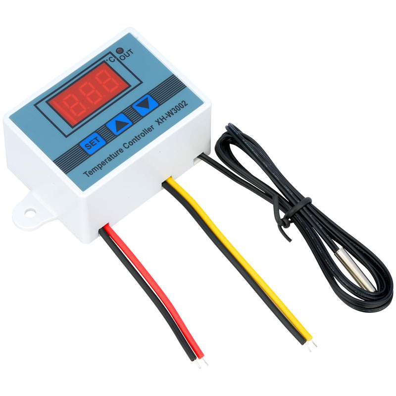[Australia - AusPower] - 2Pcs 12V Thermostat Switch Controller XH-W3002 DC 12V 120W Temperature Control -50℃ to 110℃ with Waterproof Probe 