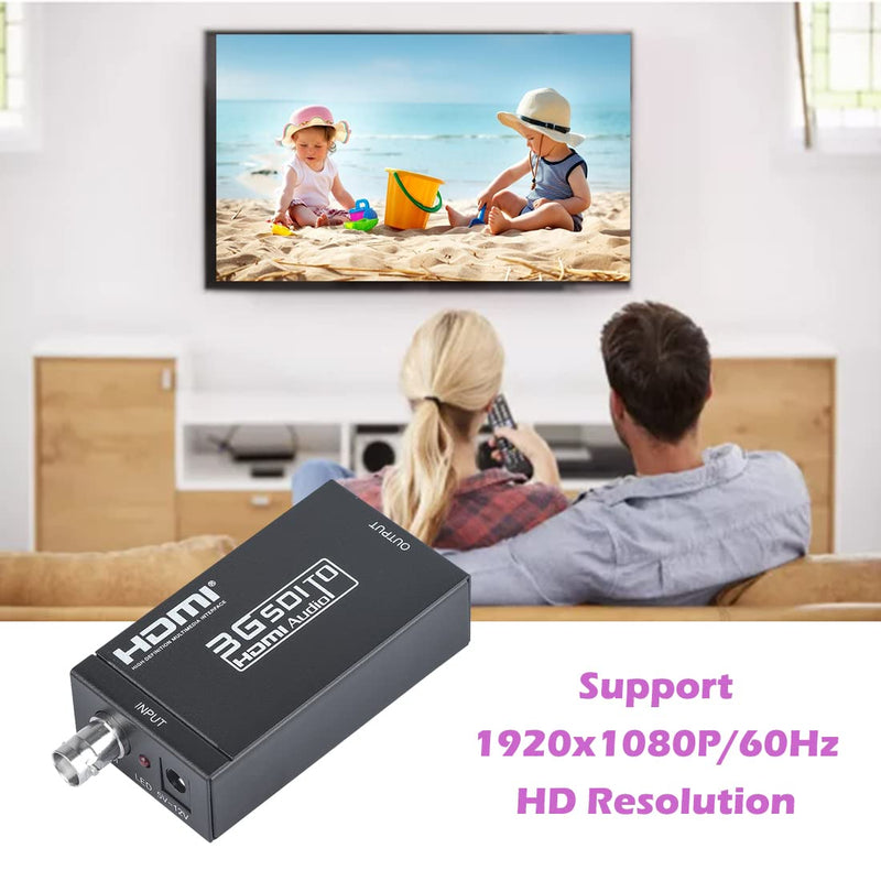 Groza SDI to HDMI Converter, 3G SDI to HDMI Audio Video Adapter, Support SD-SDI, HD-SDI and 3G-SDI Signals for Camera Detector