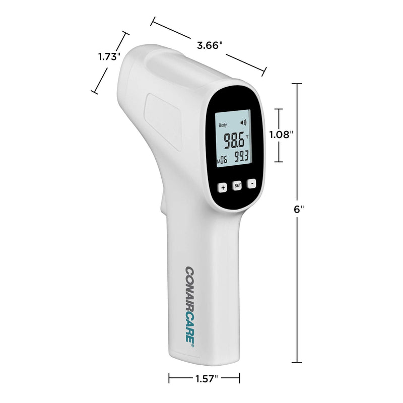 [Australia - AusPower] - Conair Digital Thermometer for Adults and Kids, Forehead Thermometer, No Contact with Large LCD Display Infared Thermomter with Fever Alert and Memory Function 